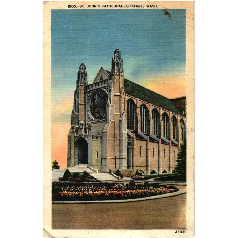 1505 St. John's Cathedral Spokane Washington Postcard